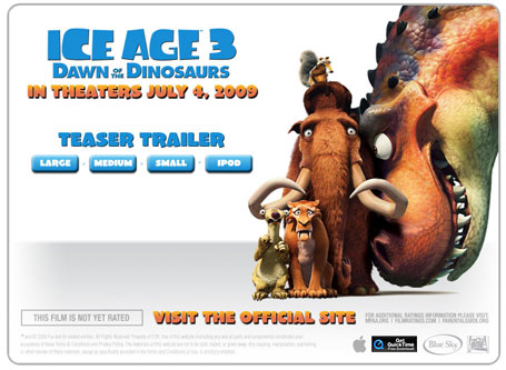 Noticias; video digital:Trailer de Ice Age III - Dawn of the Dinosaurs
