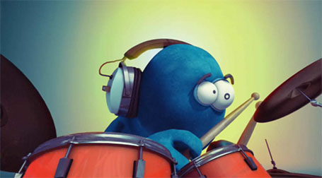 Cortometraje animación: Drongo plays the drums! y 