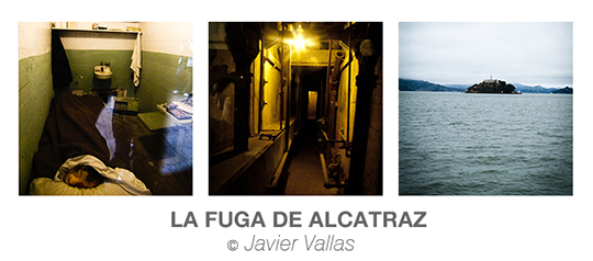 Triptico de fotografía realizadas en la isla de Alcatraz en San Francisco (California) simulando la famosa fuga